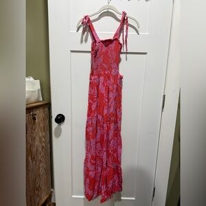 T.J.Maxx Pink and Red Maxi Dress